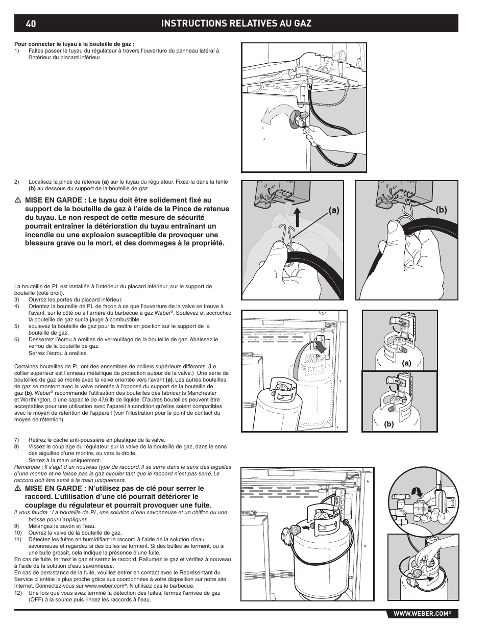 Gas instructions, Instructions relatives au gaz | weber EP -310/320 User Manual | Page 40 / 56