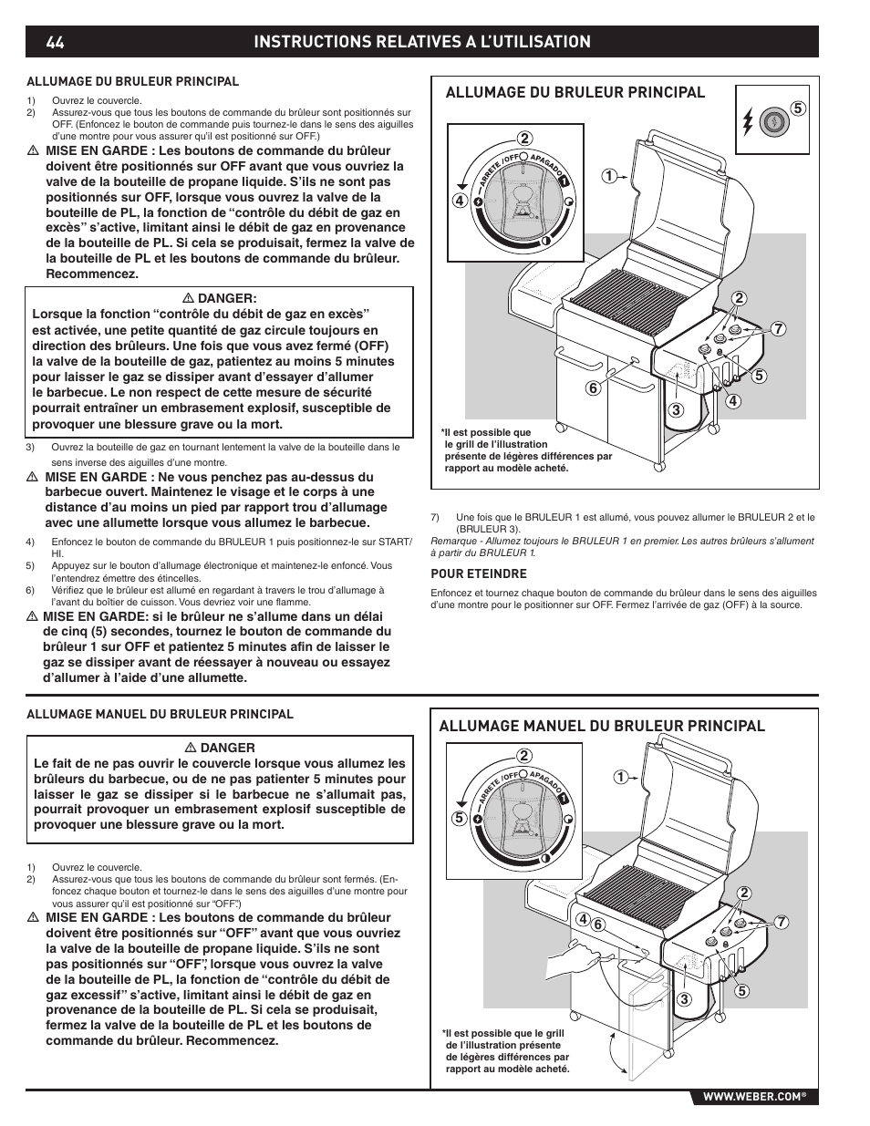 Instructions relatives a l’utilisation | weber EP -310/320 User Manual | Page 44 / 56