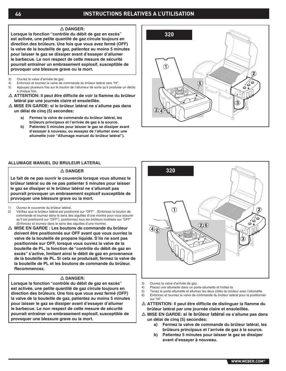 Instructions relatives a l’utilisation 320 | weber EP -310/320 User Manual | Page 46 / 56