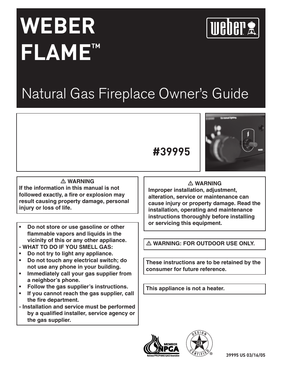 weber FLAME User Manual | 20 pages