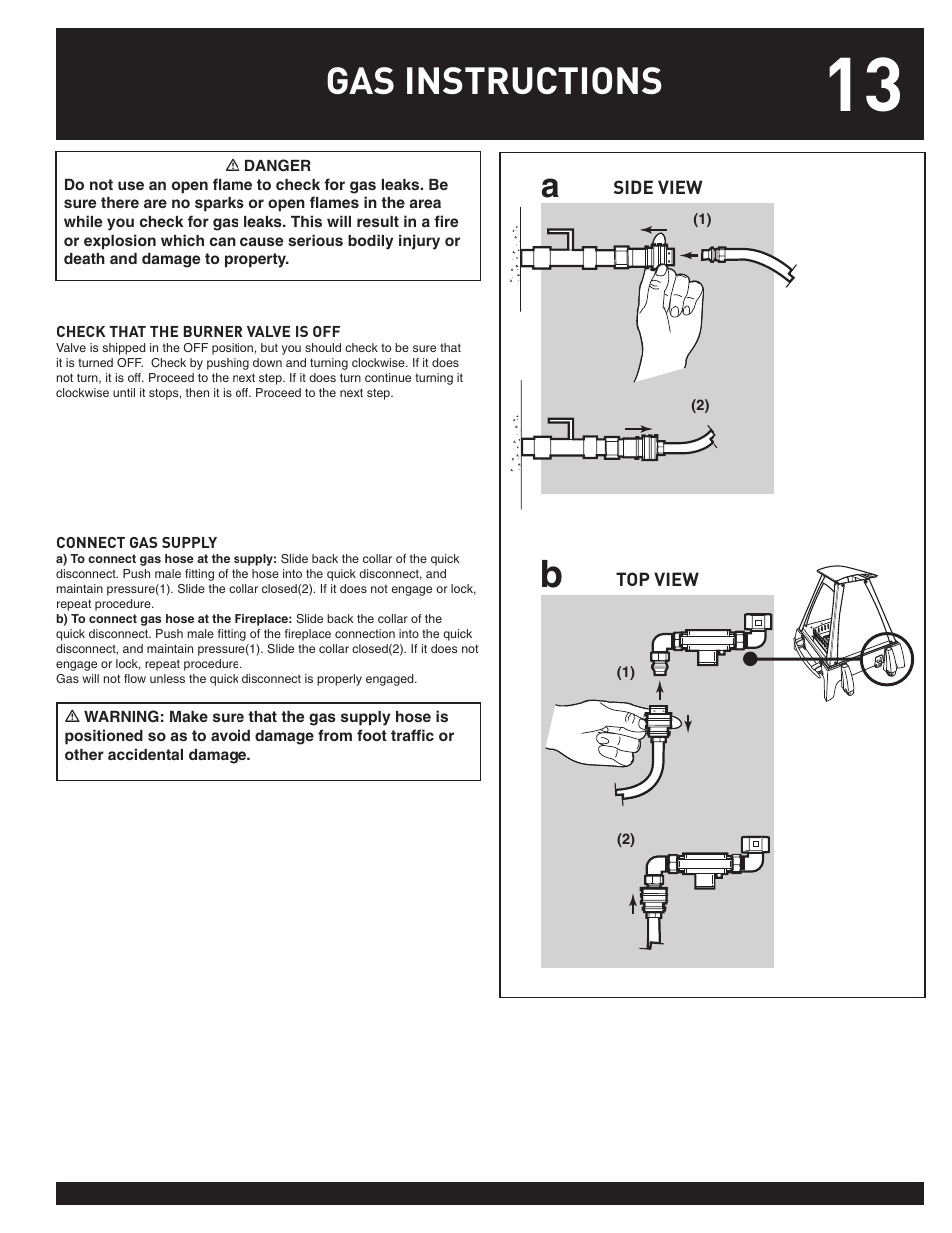 Gas instructions | weber FLAME User Manual | Page 13 / 20