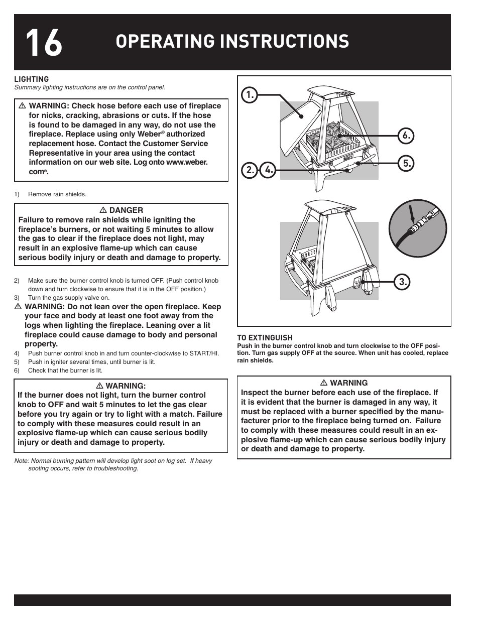 Operating instructions | weber FLAME User Manual | Page 16 / 20
