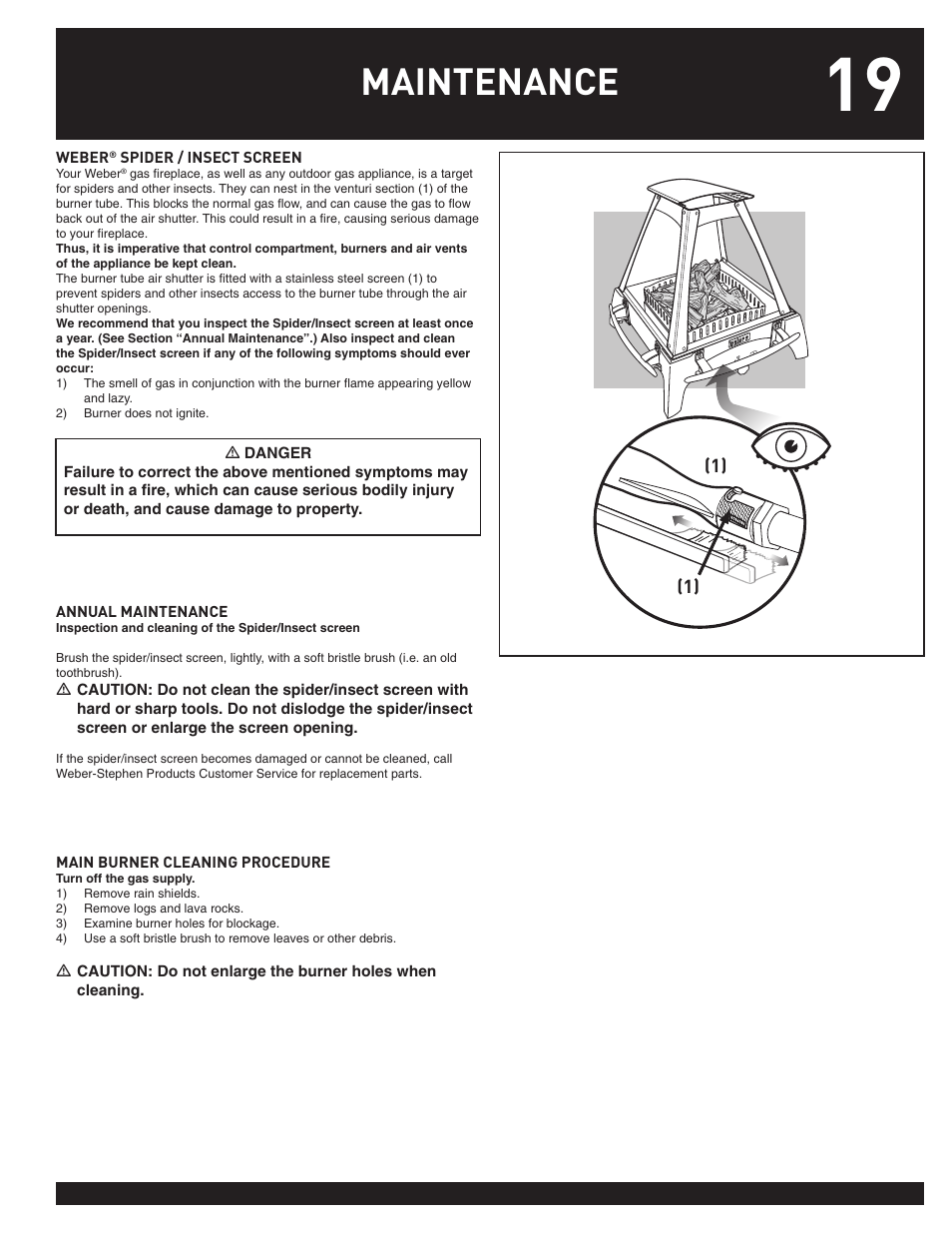 Maintenance | weber FLAME User Manual | Page 19 / 20