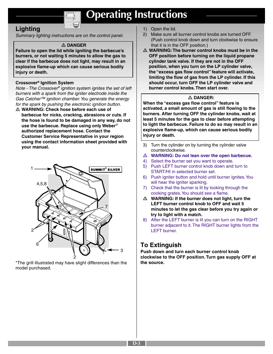 Operating instructions, Lighting | weber 42092 User Manual | Page 36 / 47