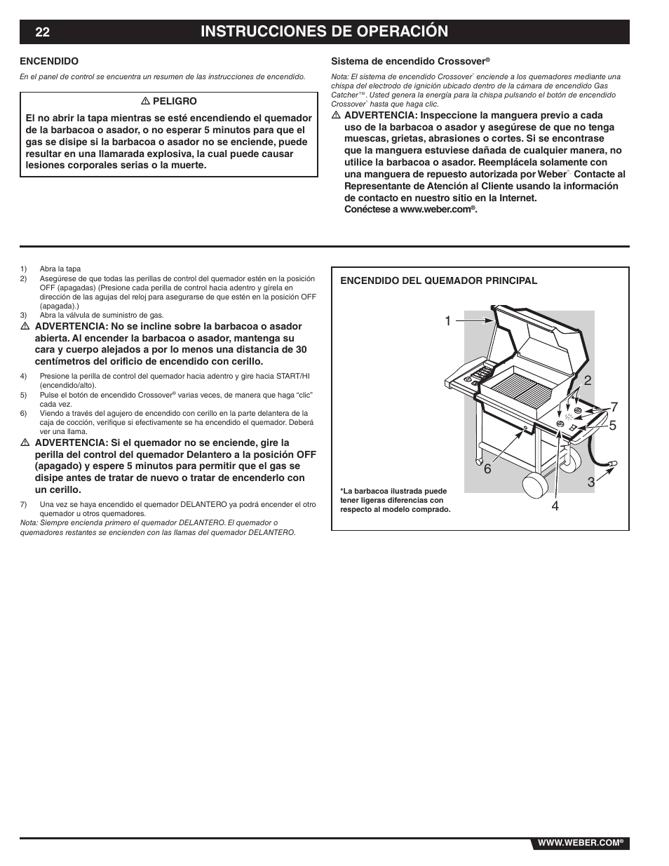 Instrucciones de operación | weber 89839 User Manual | Page 22 / 44