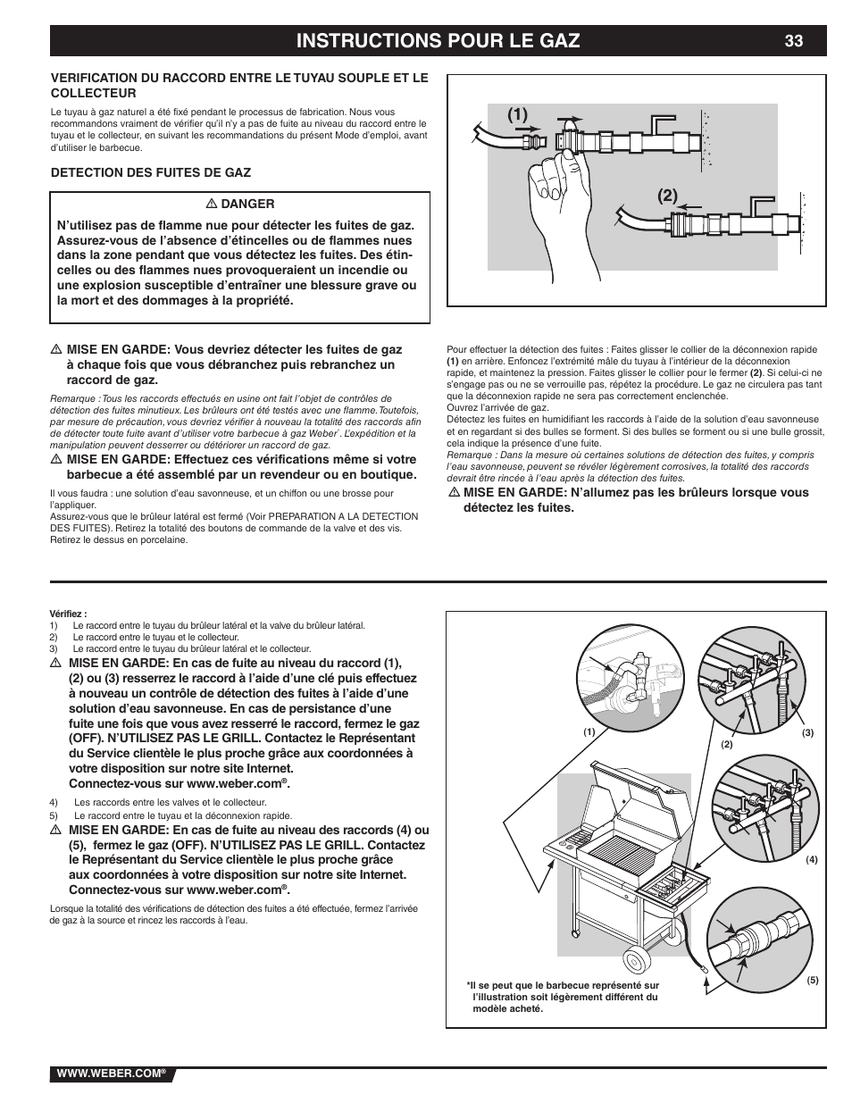 Instructions pour le gaz | weber 89839 User Manual | Page 33 / 44