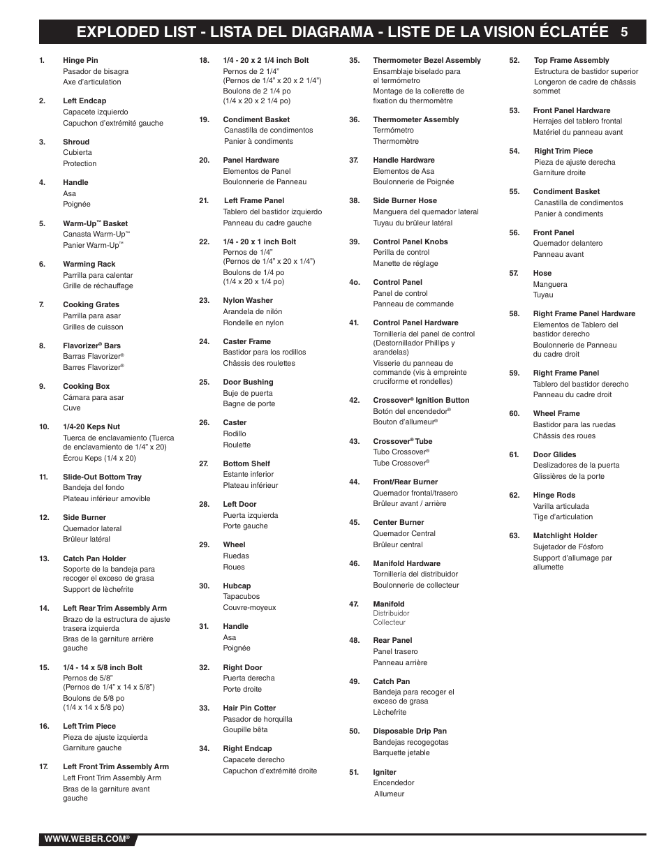 weber 89839 User Manual | Page 5 / 44