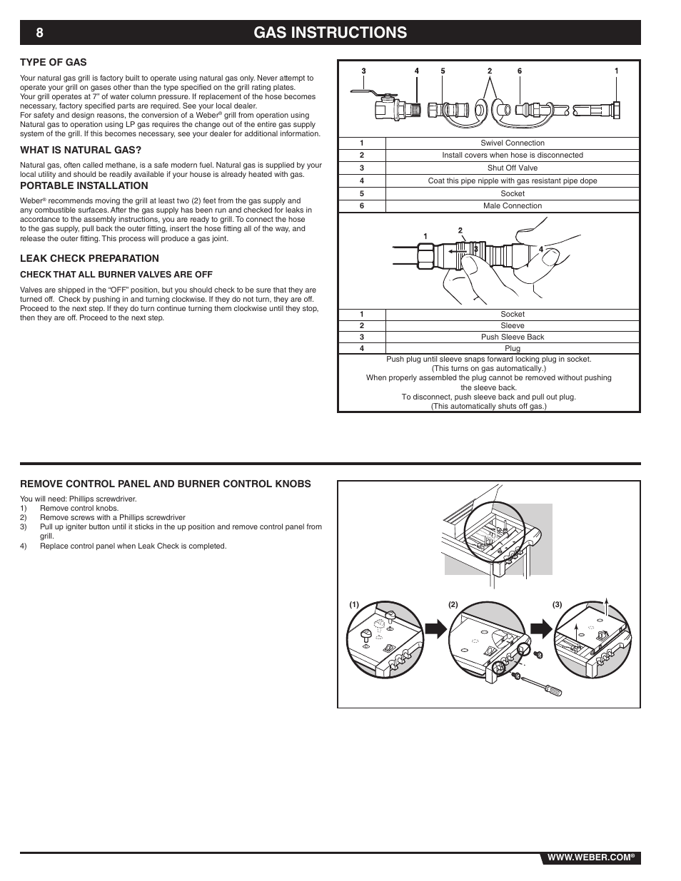 Gas instructions | weber 89839 User Manual | Page 8 / 44