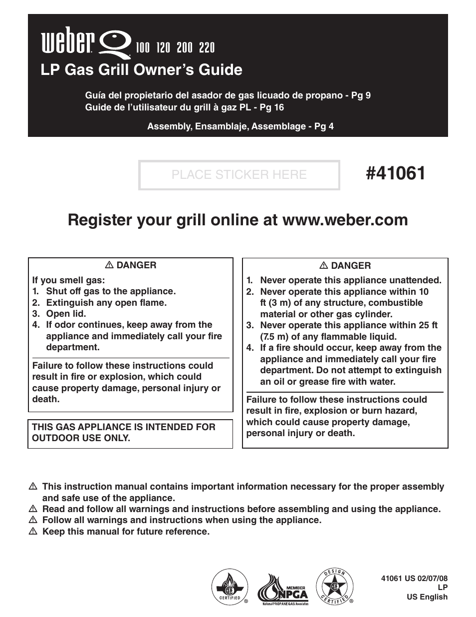 weber Q100 User Manual | 32 pages