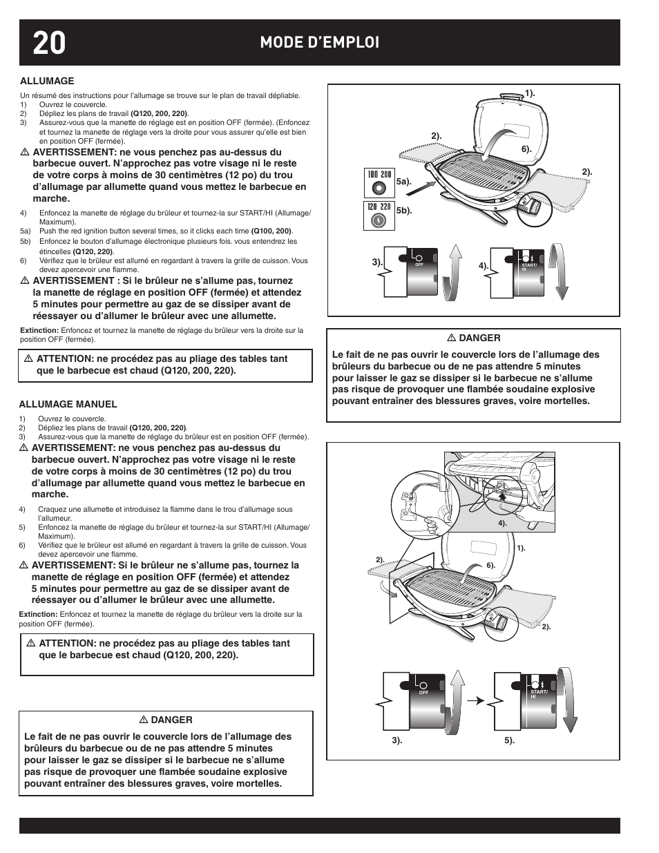 Mode d’emploi | weber Q100 User Manual | Page 20 / 32