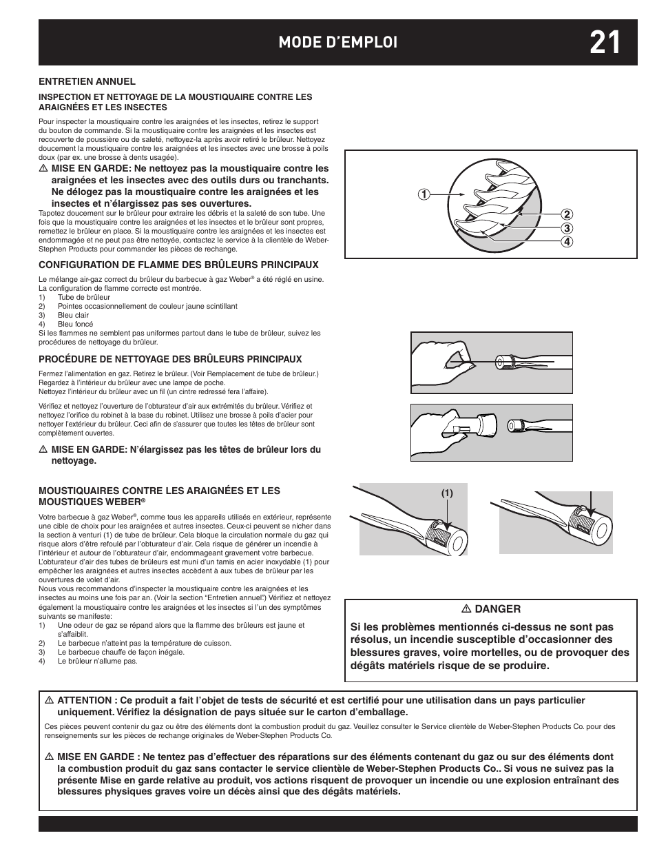 Mode d’emploi | weber Q100 User Manual | Page 21 / 32