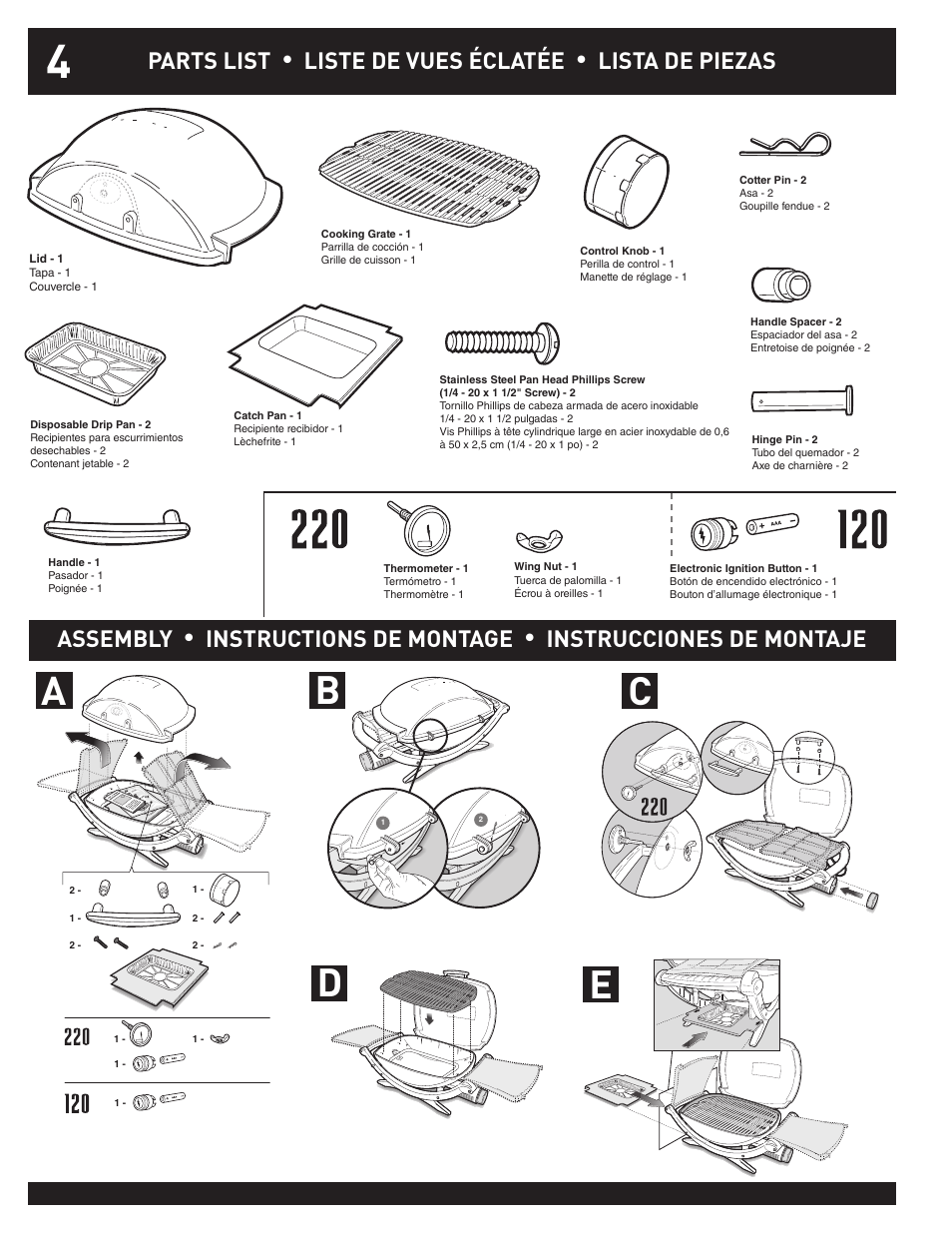 Bc e d | weber Q100 User Manual | Page 4 / 32