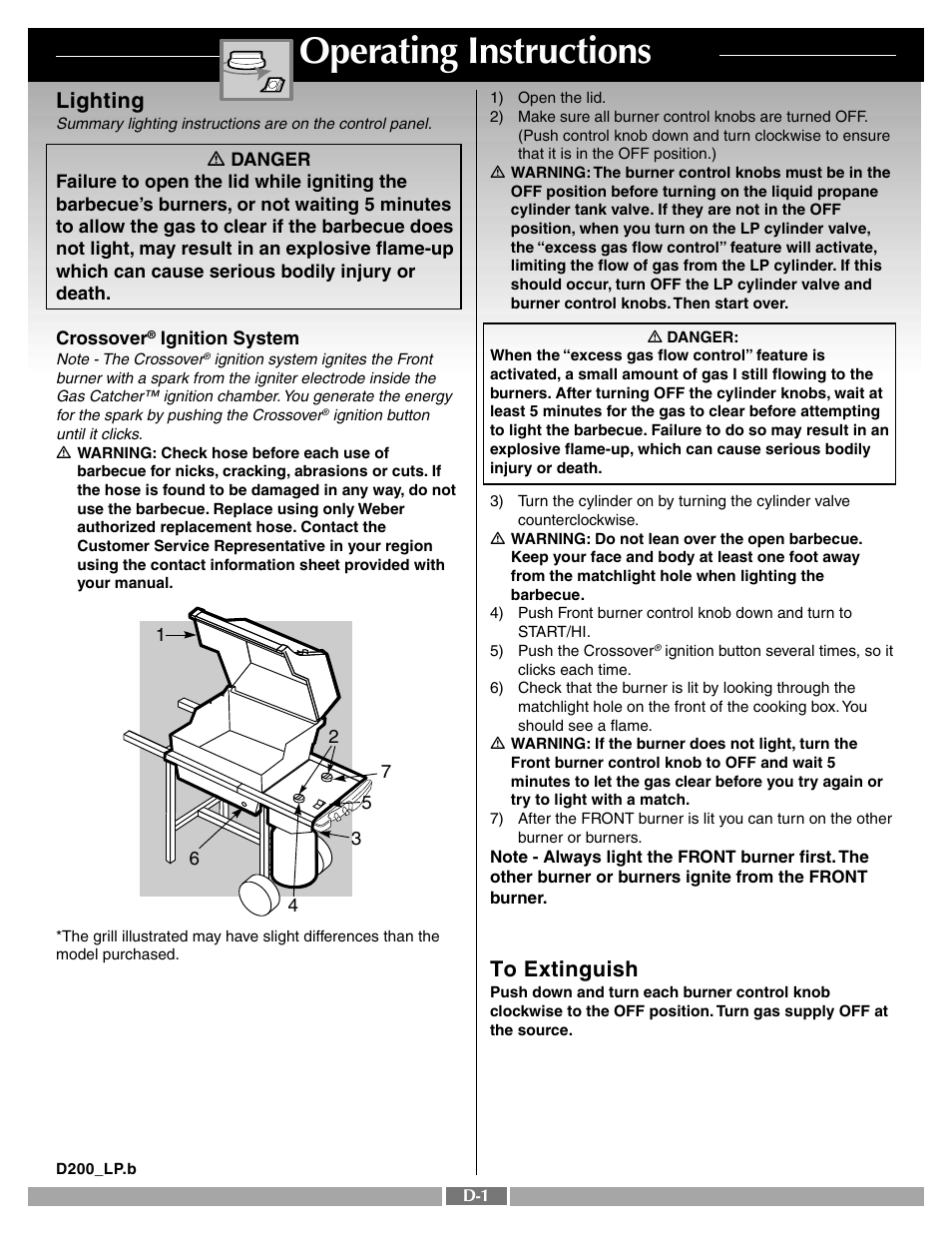 Operating instructions, Lighting | weber 55258 User Manual | Page 25 / 29