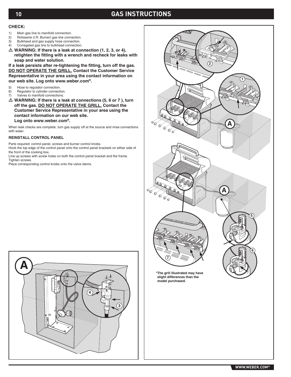 Gas instructions | weber Summit 43143 User Manual | Page 10 / 28