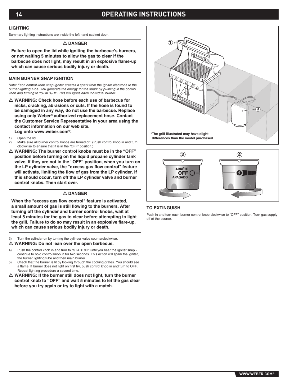 Operating instructions | weber Summit 43143 User Manual | Page 14 / 28