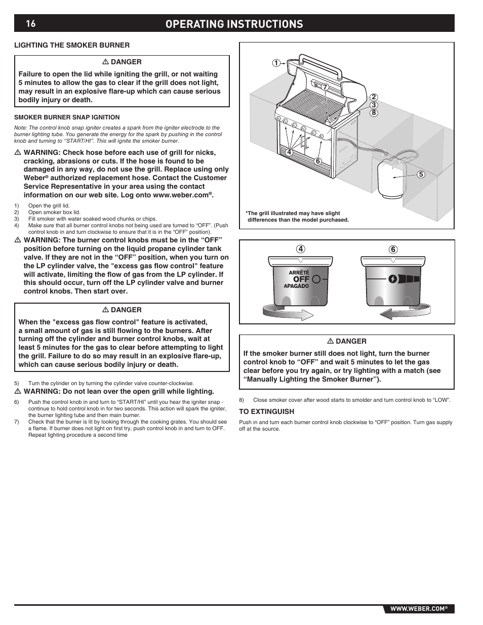 Operating instructions | weber Summit 43143 User Manual | Page 16 / 28