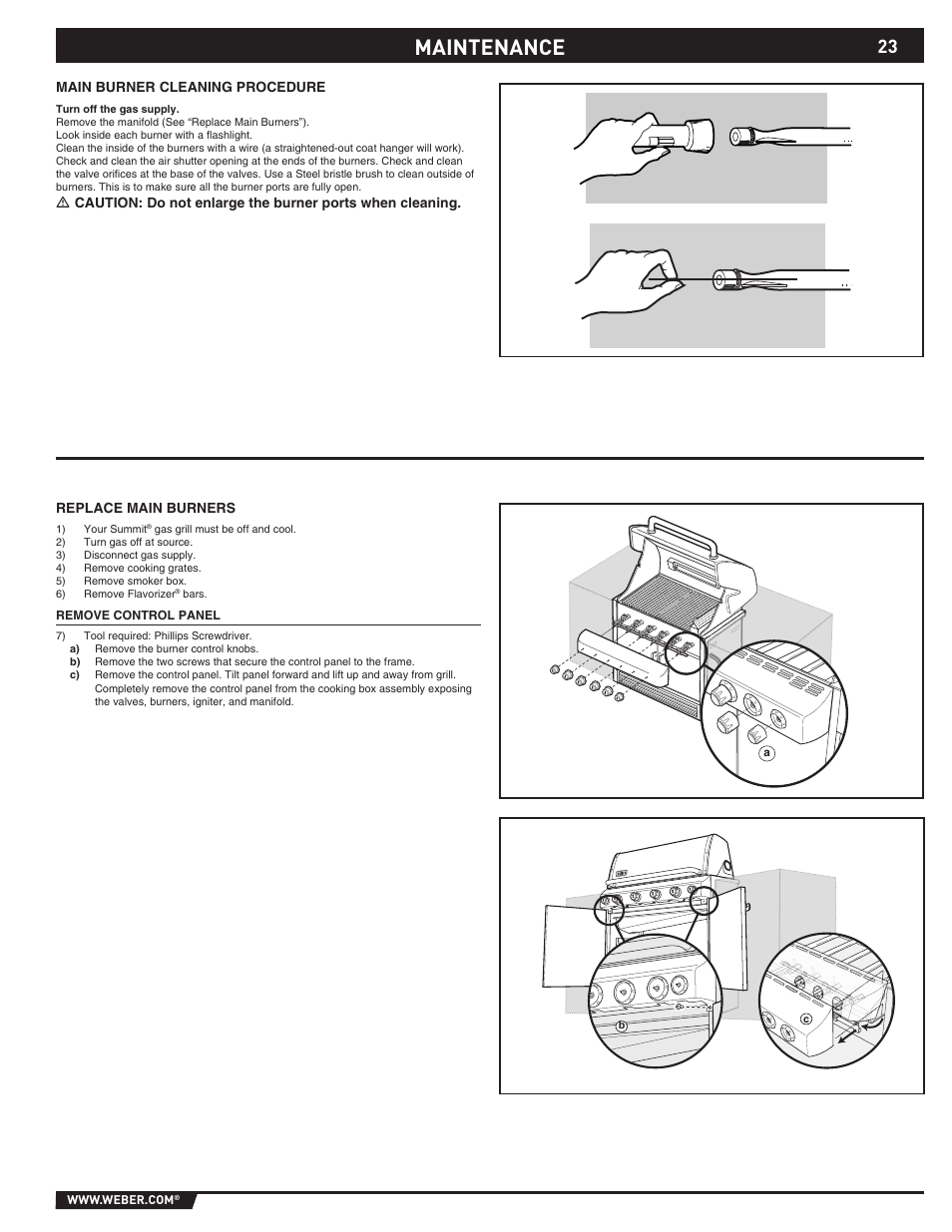 Maintenance | weber Summit 43143 User Manual | Page 23 / 28