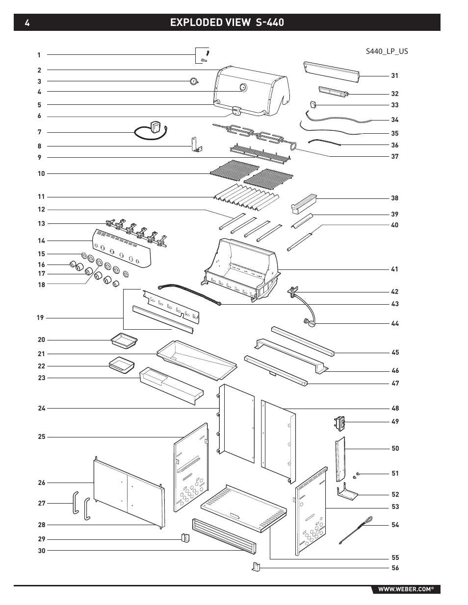 Exploded view s-440 | weber Summit 43143 User Manual | Page 4 / 28