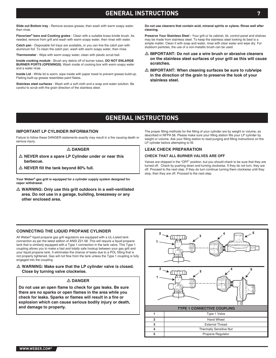 General instructions | weber Summit 43143 User Manual | Page 7 / 28