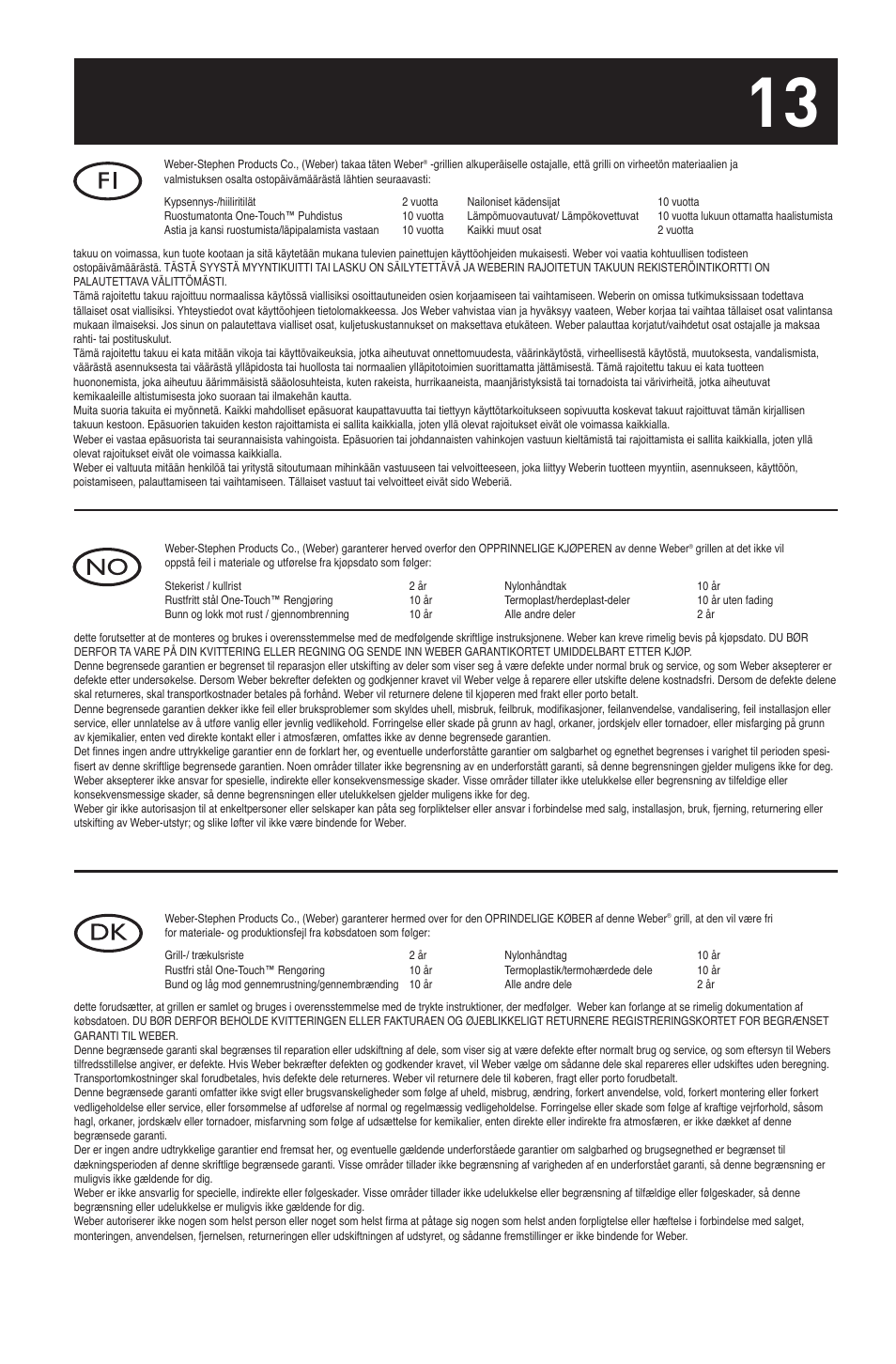 weber 30792 User Manual | Page 13 / 16