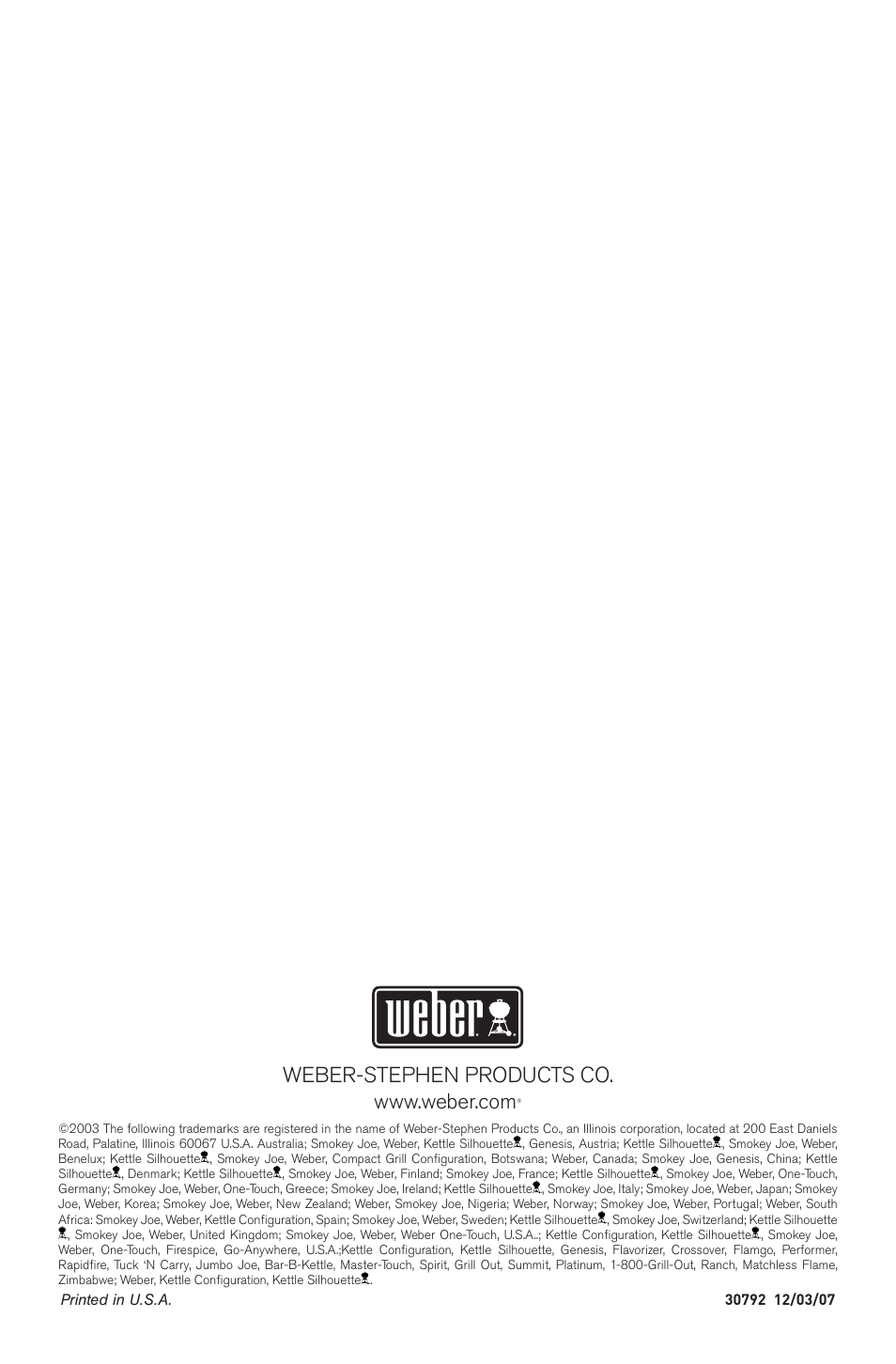 weber 30792 User Manual | Page 16 / 16