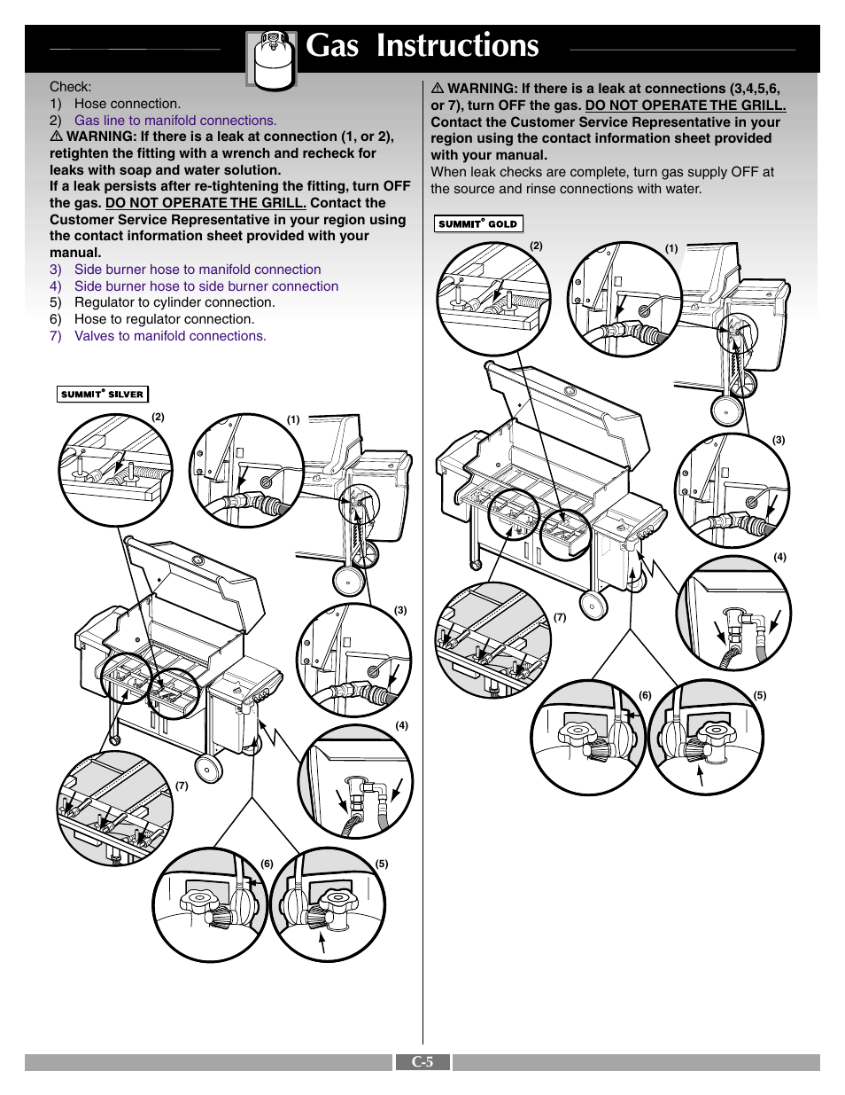 Gas instructions | weber SUMMIT 43720 User Manual | Page 35 / 50
