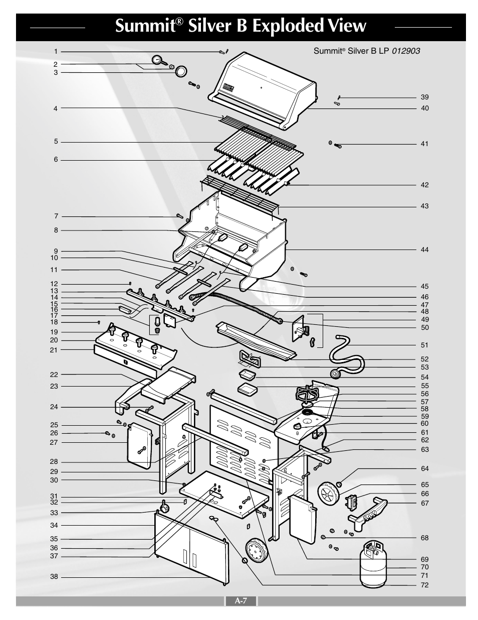 Summit, Silver b exploded view | weber SUMMIT 43720 User Manual | Page 7 / 50