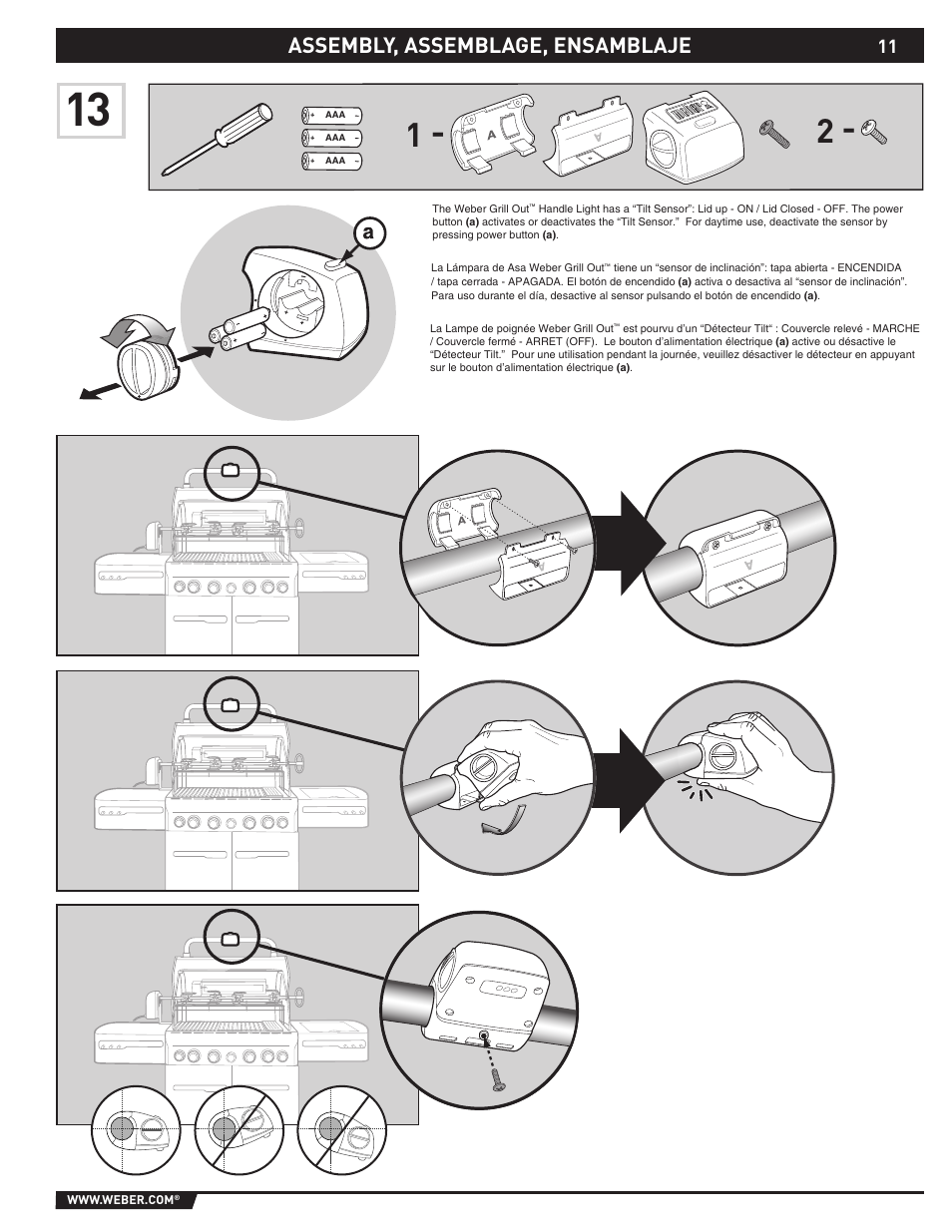 Assembly, assemblage, ensamblaje | weber 89369 User Manual | Page 11 / 92
