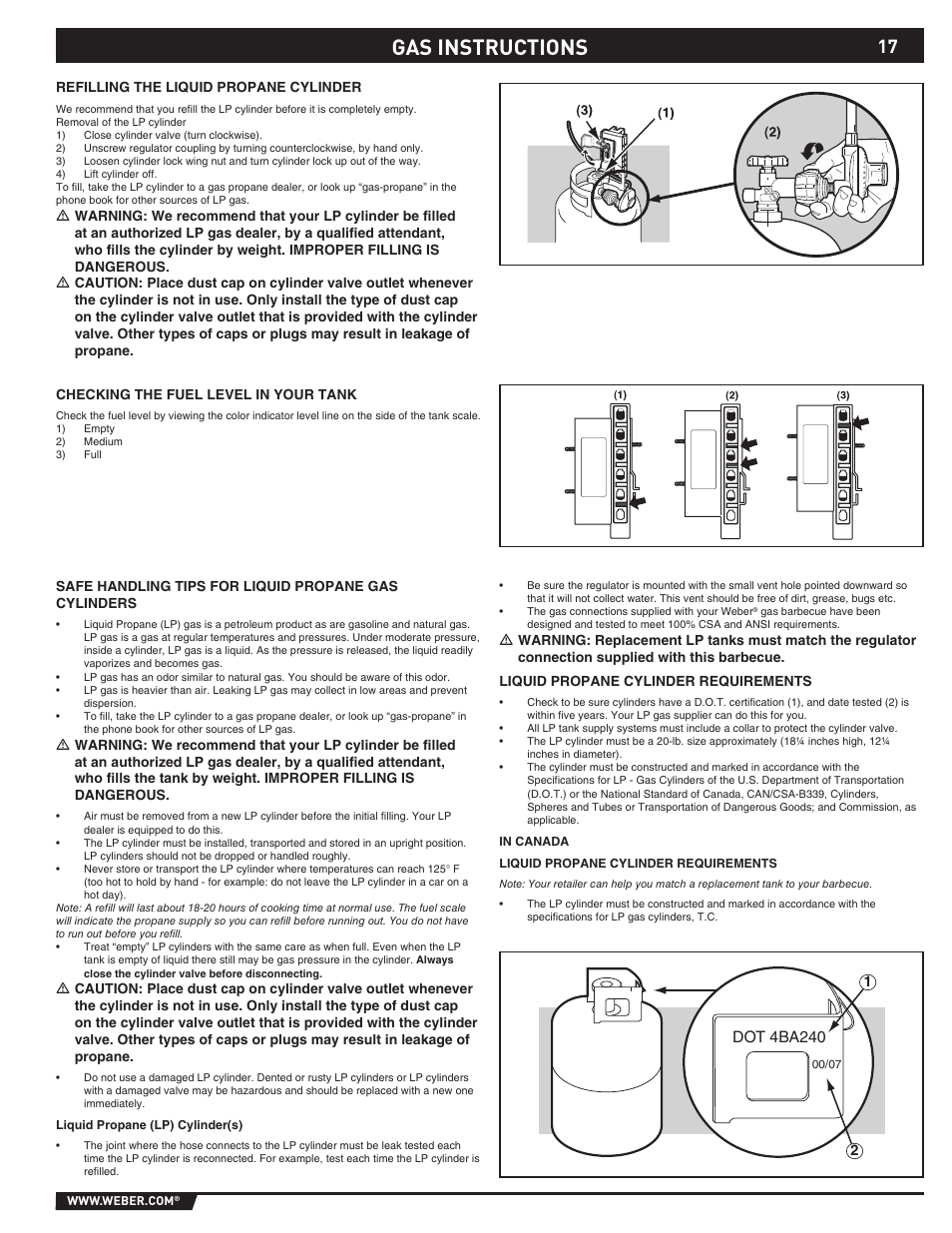 Gas instructions | weber 89369 User Manual | Page 17 / 92