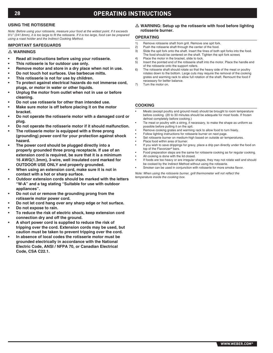 Operating instructions | weber 89369 User Manual | Page 28 / 92