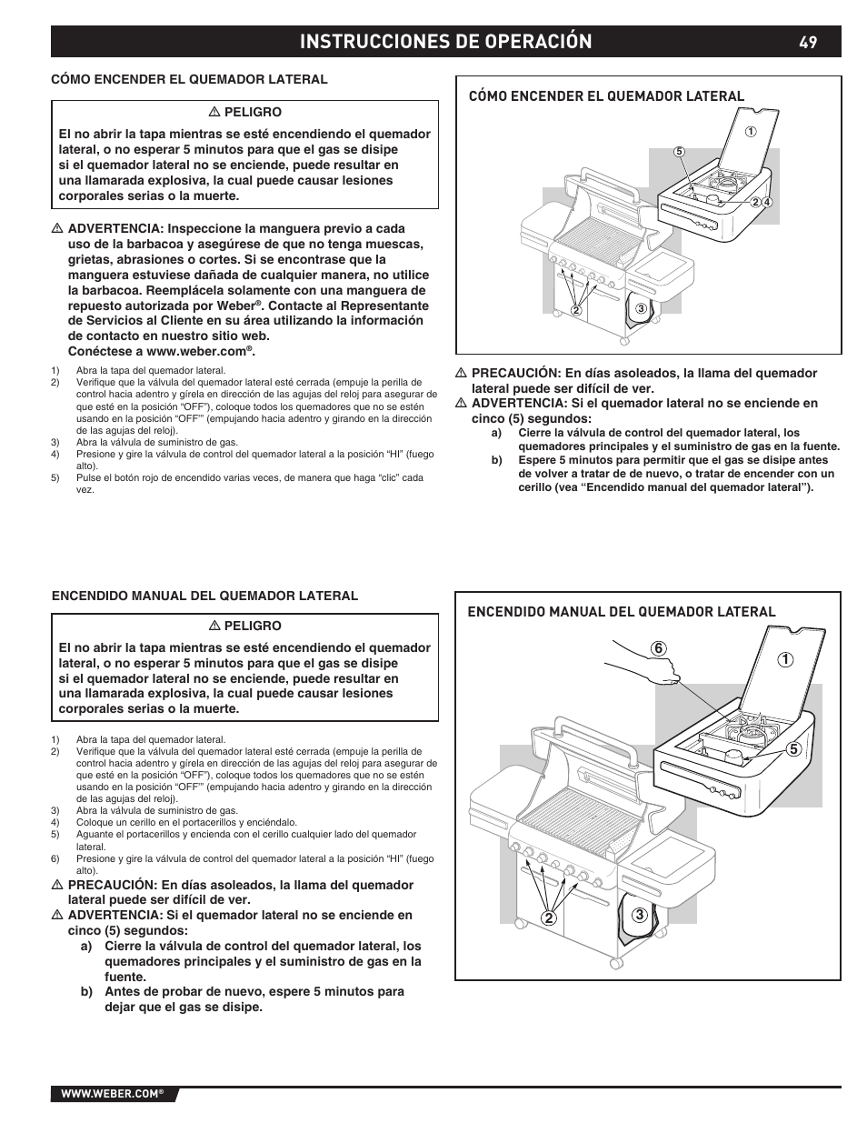 Instrucciones de operación | weber 89369 User Manual | Page 49 / 92