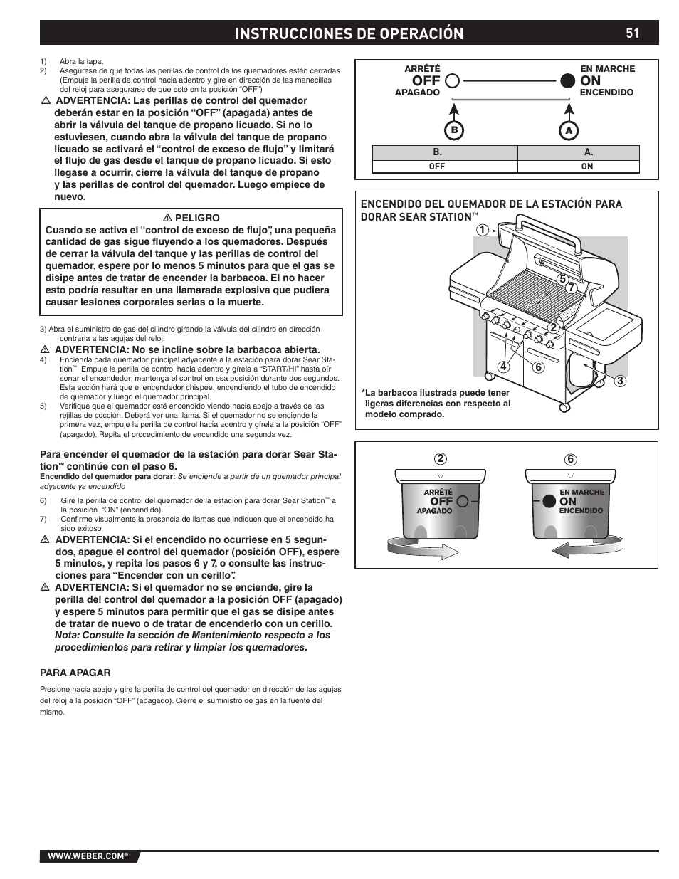 Instrucciones de operación | weber 89369 User Manual | Page 51 / 92