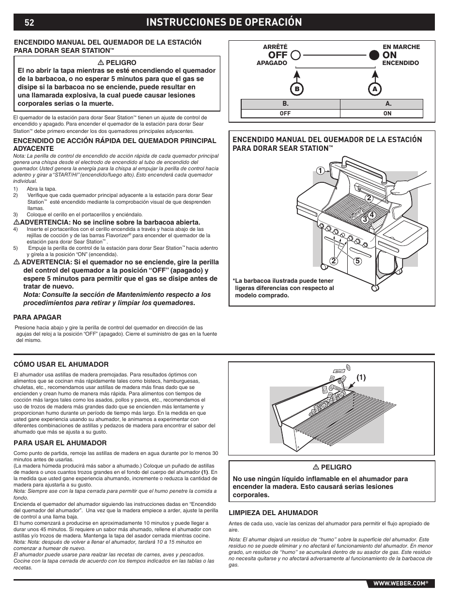 Instrucciones de operación | weber 89369 User Manual | Page 52 / 92