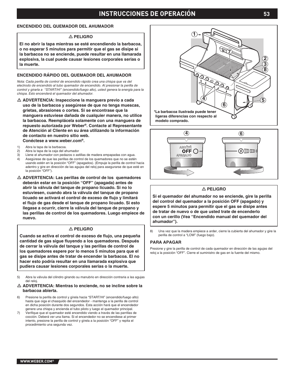 Instrucciones de operación | weber 89369 User Manual | Page 53 / 92