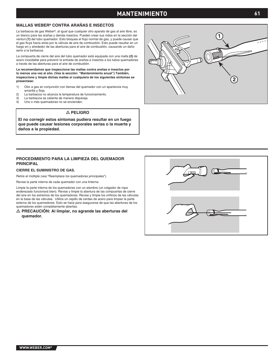 Mantenimiento | weber 89369 User Manual | Page 61 / 92