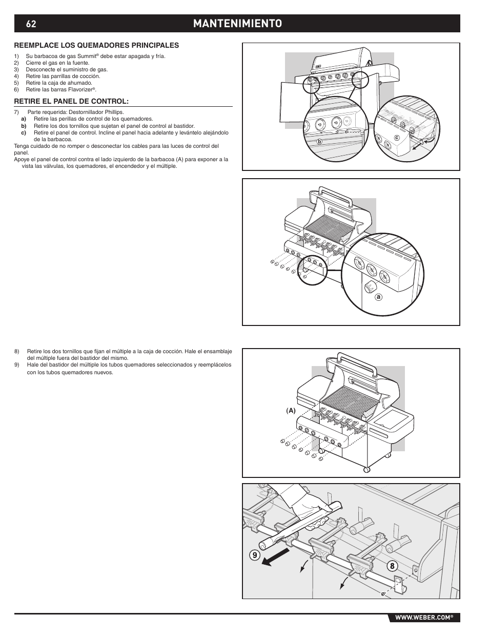 Mantenimiento | weber 89369 User Manual | Page 62 / 92