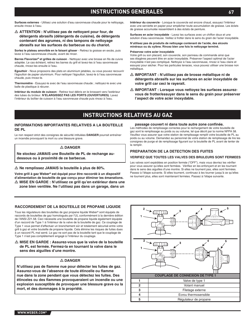 Instructions generales | weber 89369 User Manual | Page 67 / 92