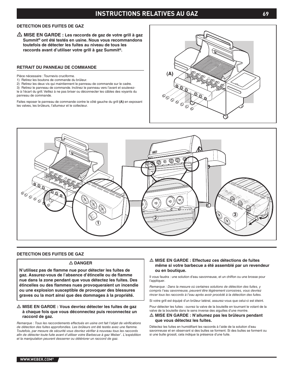 Instructions relatives au gaz | weber 89369 User Manual | Page 69 / 92