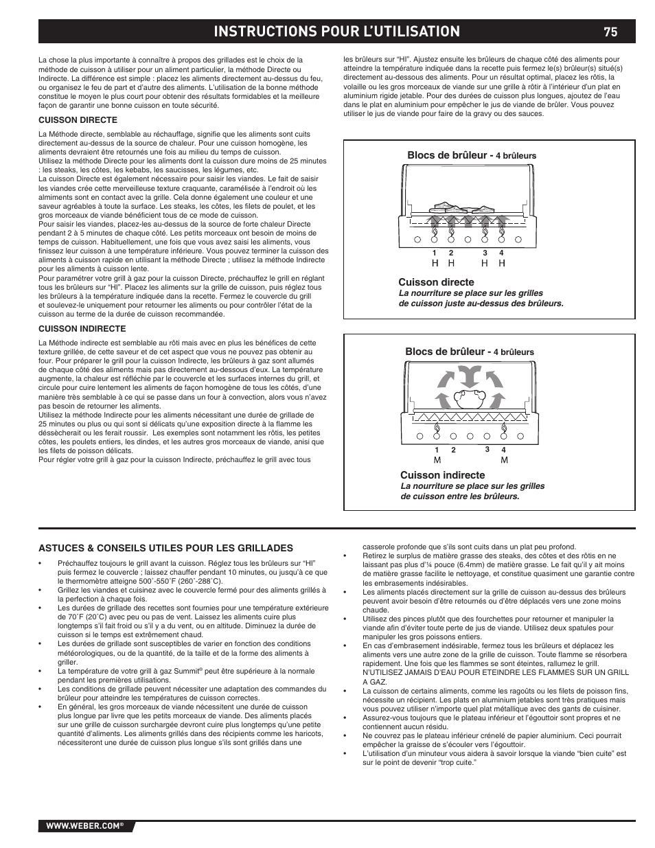 Instructions pour l’utilisation | weber 89369 User Manual | Page 75 / 92