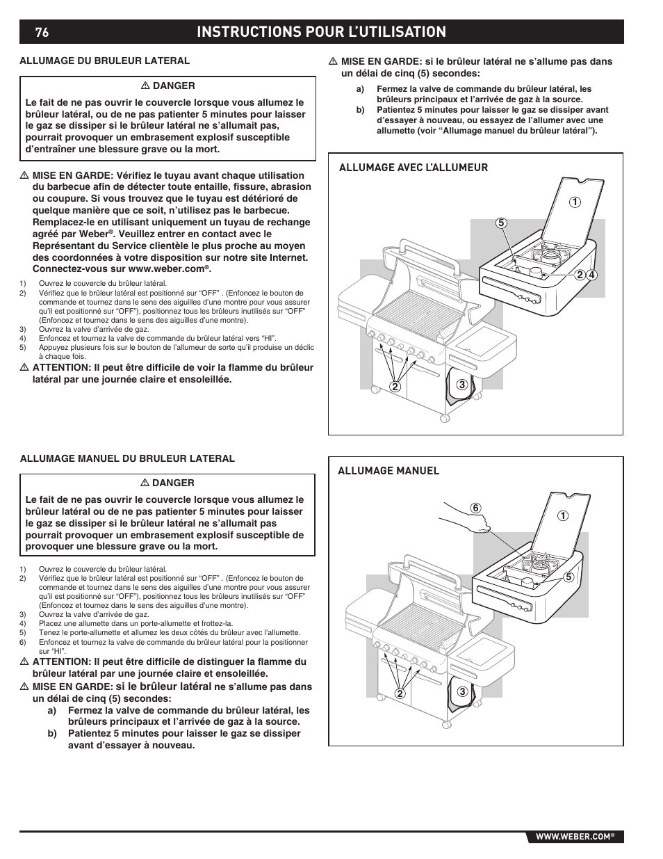 Instructions pour l’utilisation | weber 89369 User Manual | Page 76 / 92