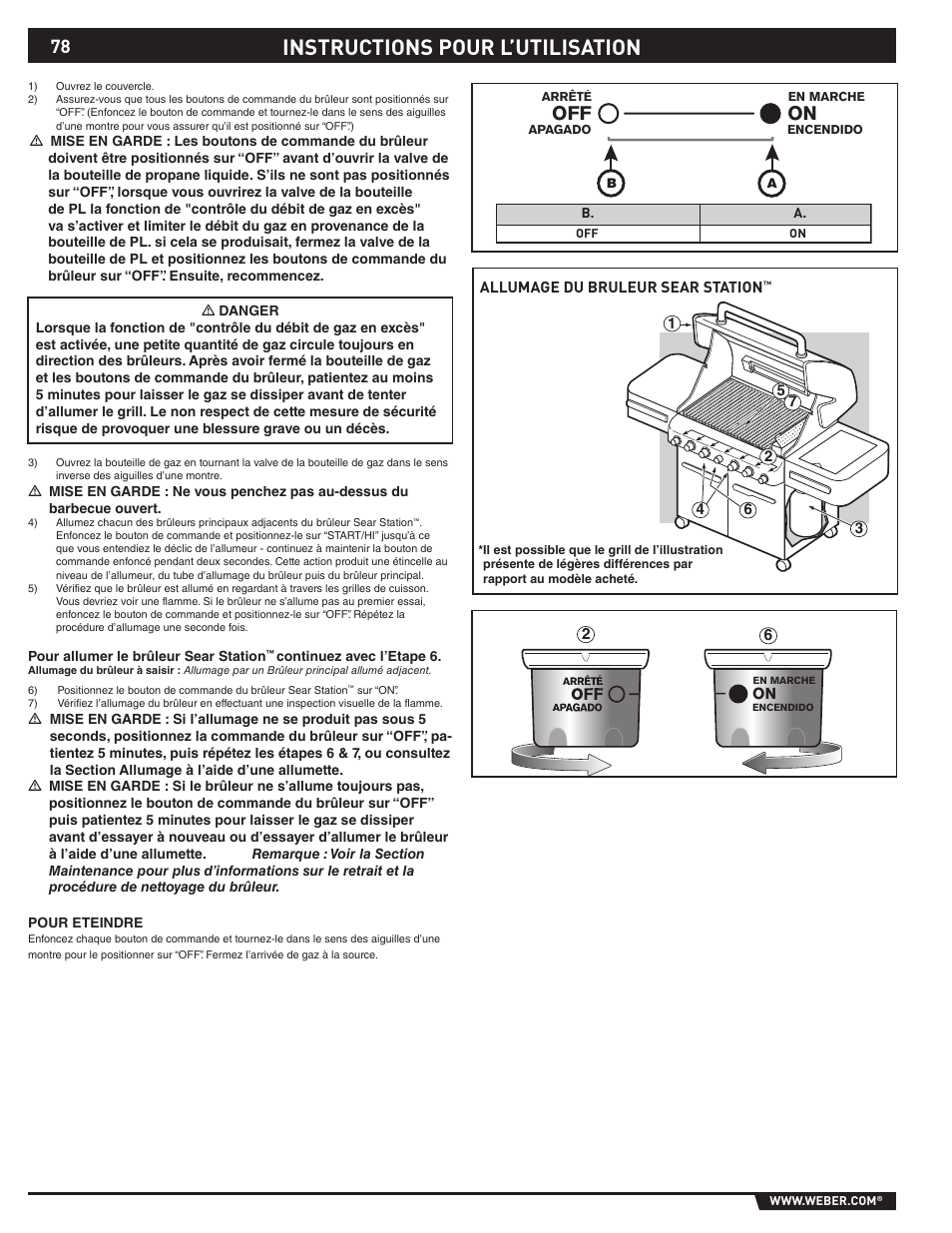 Instructions pour l’utilisation | weber 89369 User Manual | Page 78 / 92
