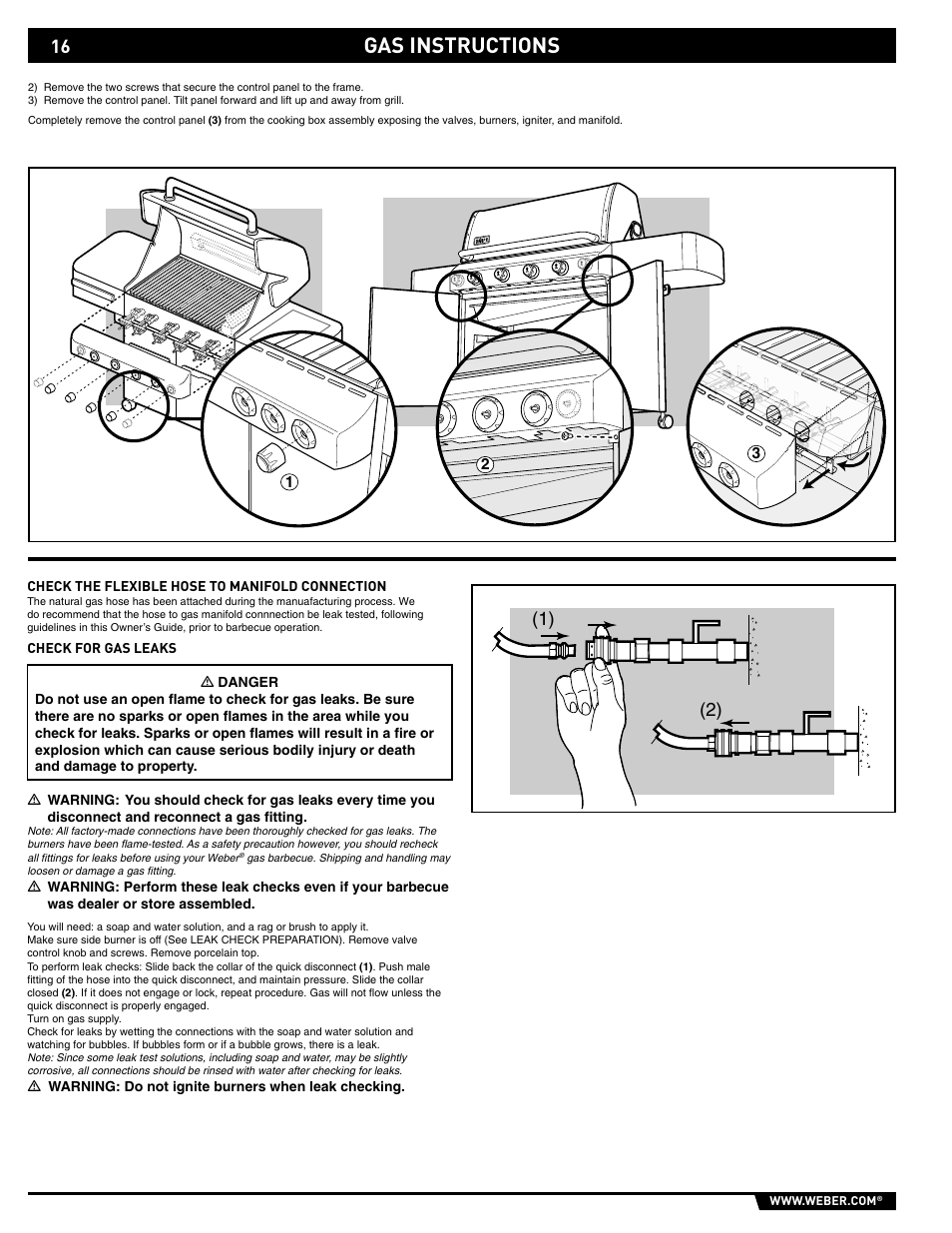 Gas instructions | weber 89561 User Manual | Page 16 / 76