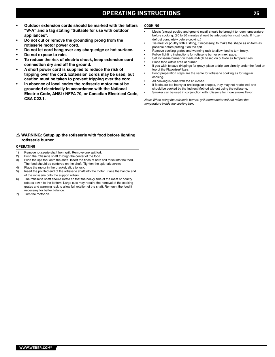 Operating instructions | weber 89561 User Manual | Page 25 / 76