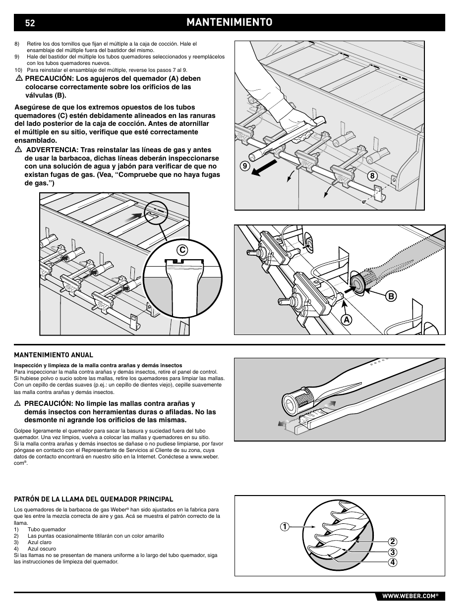 Mantenimiento, Ba c | weber 89561 User Manual | Page 52 / 76