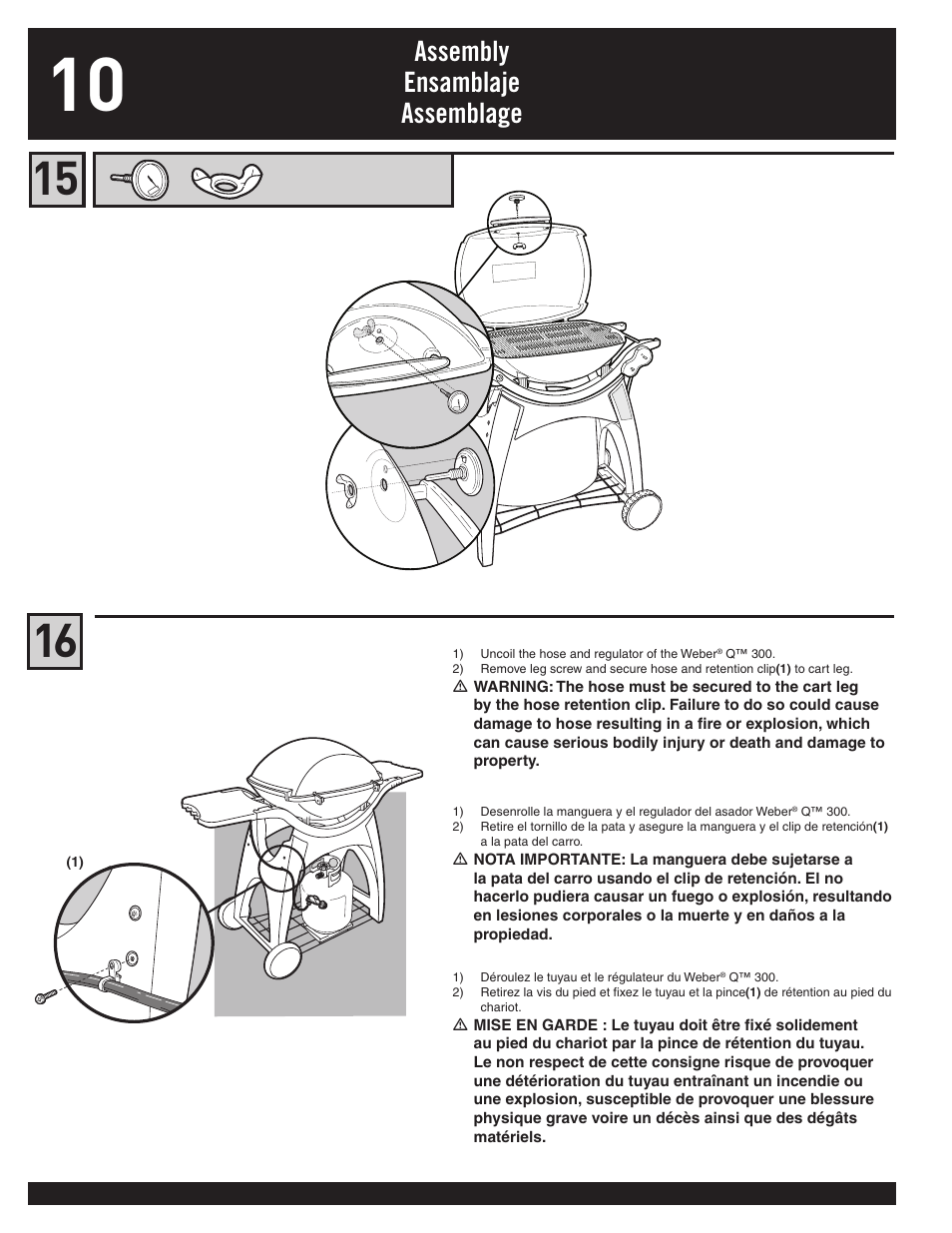 Assembly ensamblaje assemblage | weber 77576 User Manual | Page 10 / 56