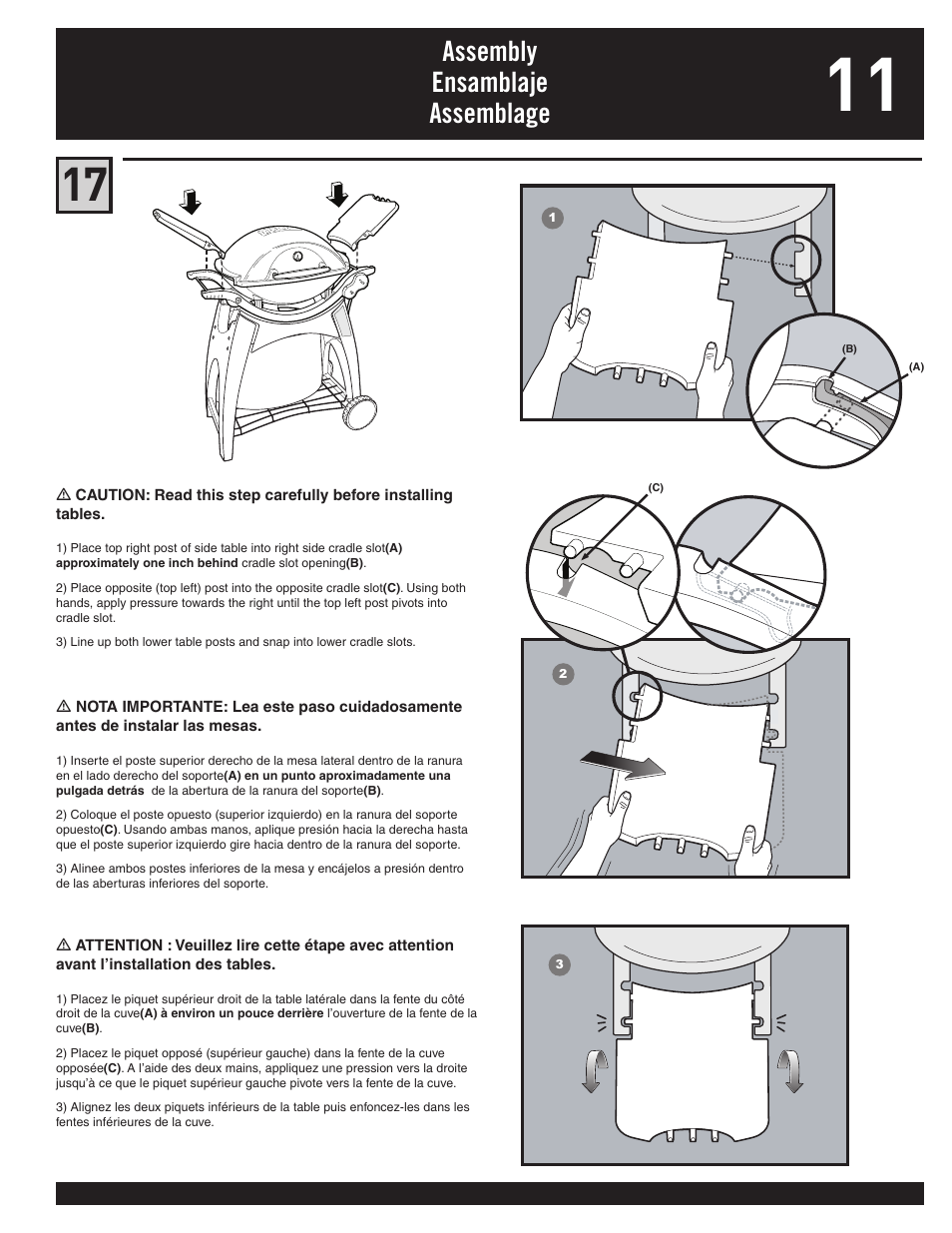 Assembly ensamblaje assemblage | weber 77576 User Manual | Page 11 / 56