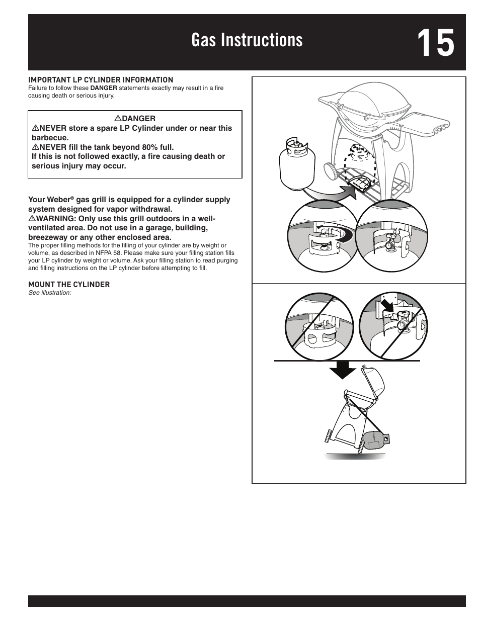Gas instructions | weber 77576 User Manual | Page 15 / 56