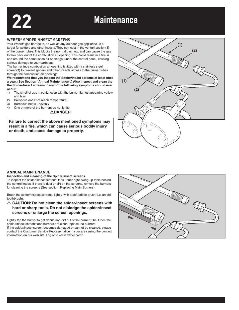 Maintenance | weber 77576 User Manual | Page 22 / 56