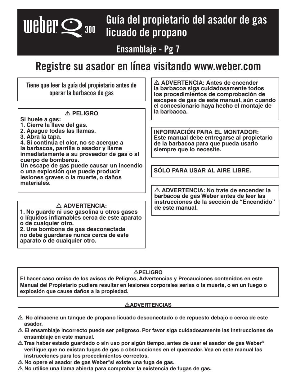 Ensamblaje - pg 7 | weber 77576 User Manual | Page 25 / 56