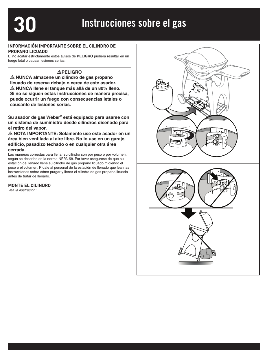 Instrucciones sobre el gas | weber 77576 User Manual | Page 30 / 56